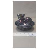 (1) Vintage Westmoreland Carnival Glass Covered