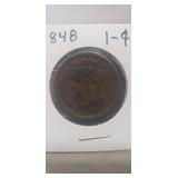 (1) U.S. 1848 Braided Hair Large One Cent Coin