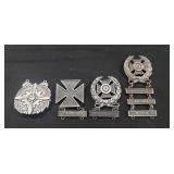 (4) Sterling Silver/925 Military Badges