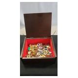 Jewelry Box Of Assorted Pins & More