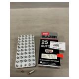 (50) Rounds Of .25 Auto Ammo