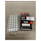 (50) Rounds Of .25 Auto Ammo