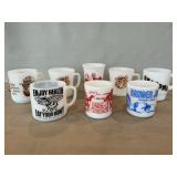 Vintage Milk Glass Mugs, Including Ranger Joe,