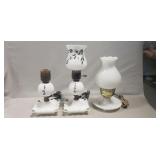 (3) Assorted Vintage Electric Accent Table Lamps