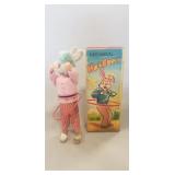 (1) Vintage 'Hula Bunny' Wind-Up Toy w/ Original