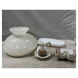 Milk Glass Hobnail Light Shade, Oblong Server,