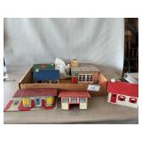 Lot Of Tin Train Platform Houses