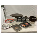 Vintage Cast Iron Balance Scale, 2-Tone Handled