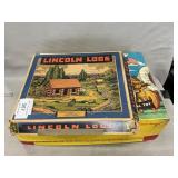 (3) Vintage Lincoln Log Sets