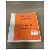 Binder With Vintage Hotel Stationary & Old World