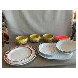 Neon Tupperware Bowls, Corelle Plates & Bowls,