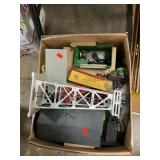 Box Lot With Vintage Train Lights, Buildings,