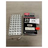 (50) Rounds Of .25 Auto Ammo