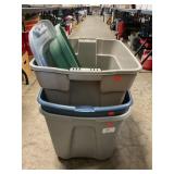 Lot Of (3) Storage Totes, (2) Lids