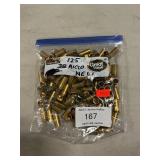 (125) .38 Auto Empty Shells (Count Not Verified,