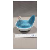 (1) Vintage Westmoreland Blue & White Slag Glass