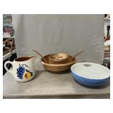 Stangl Pitcher, Hall Bowl, Woodpecker Salad