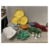 California Pottery Divided Dish, Tiger Planter,