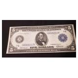 (1) U.S. 1914 Five Dollar Note