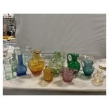Crystal Ashtrays, Colored Glass, S & P