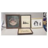 Tray Of (4) Framed Wall Hangers