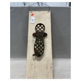 Wooden Board With Mounted Cast Iron Foot Rest
