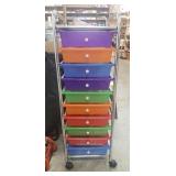 Ten Drawer Trolley (Metal Frame & Plastic