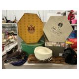 Vintage Hat Boxes, Hats, Fur Collar