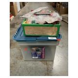 Christmas Decor, Storage Tote With Vintage Enamal