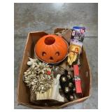 Box Lot With Blow Mold Pumpkin, Holiday Decor, Ty