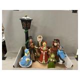 Ceramic Carolers & Electric Light Post