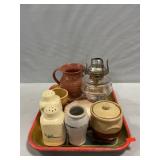 Coca -Cola Tray With Oil Lamp Base, S & P &