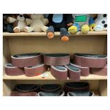 Shelf Lot Of Loose Sanding Belts