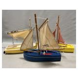 (3) Wooden Pond Yachts