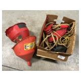 Box Lot With Rope & Pulley, Funnels