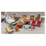Tray Lot Of Assorted Fisher-Price Furniture &