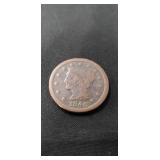 (1) U.S. 1846 "Braided Hair" Large One Cent Coin