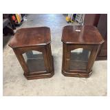 Lighted Side Tables w/ Glass Shelves