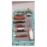 Tray Of (7) Assorted Pocket Knives, (1) Pocket