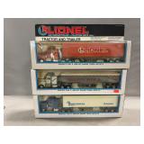 (3) Lionel Die-Cast Tractor Trailers