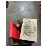 Box Lot With Christmas Garland, Electric Hot Pot,