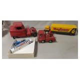 Tray Lot Of Assorted Vintage Toy Trucks Including