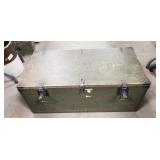 (1) Vintage Wooden Military Footlocker