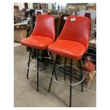 Pair Of MCM Vinyl Bar Stools