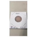 (1) 1907 Indian Head One Cent Coin