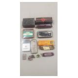 Tray Of Assorted Vintage Pocket Knives, Lighters