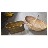 (1) Wicker Basket & (1) Metal Magazine Rack