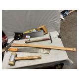 Hand Saws, Machete, Pick, Mallet, Rake