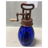 Cobalt Glass Butter Churn
