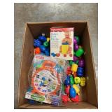 Box Lot With Fisher-Price Clock, Blocks,